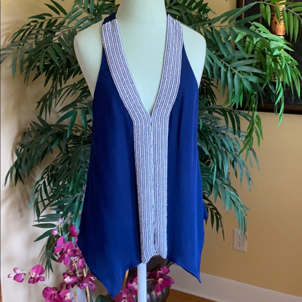 Parker Beaded Silk Racer Back Tank-Never worn!